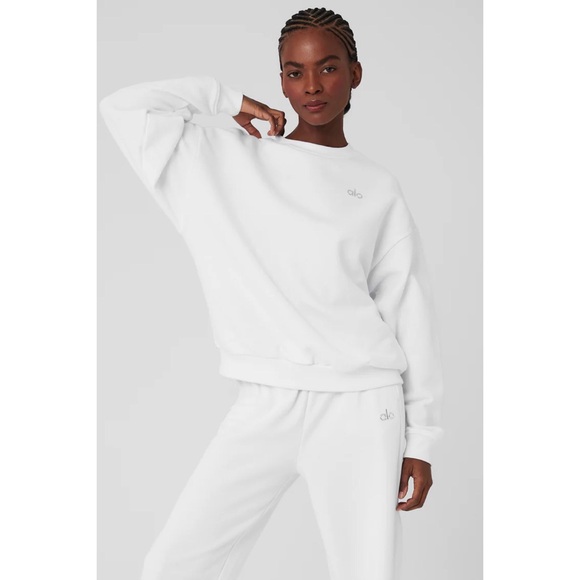 Alo Yoga Accolade Crew Neck Pullover White S - Picture 10 of 15